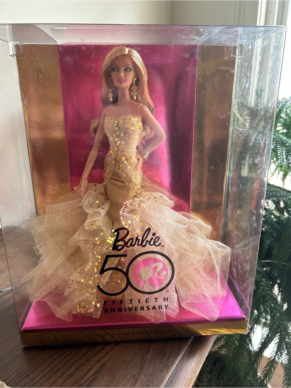 Barbie Gold Sequin Anniversary Gown Doll NRFB